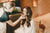 Professional makeup artist Karyna doing bridal makeup application and skin preparation for a Miami wedding